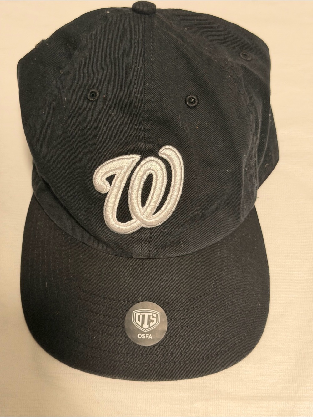 Black Baseball Cap with White 'W' Embroidered Logo